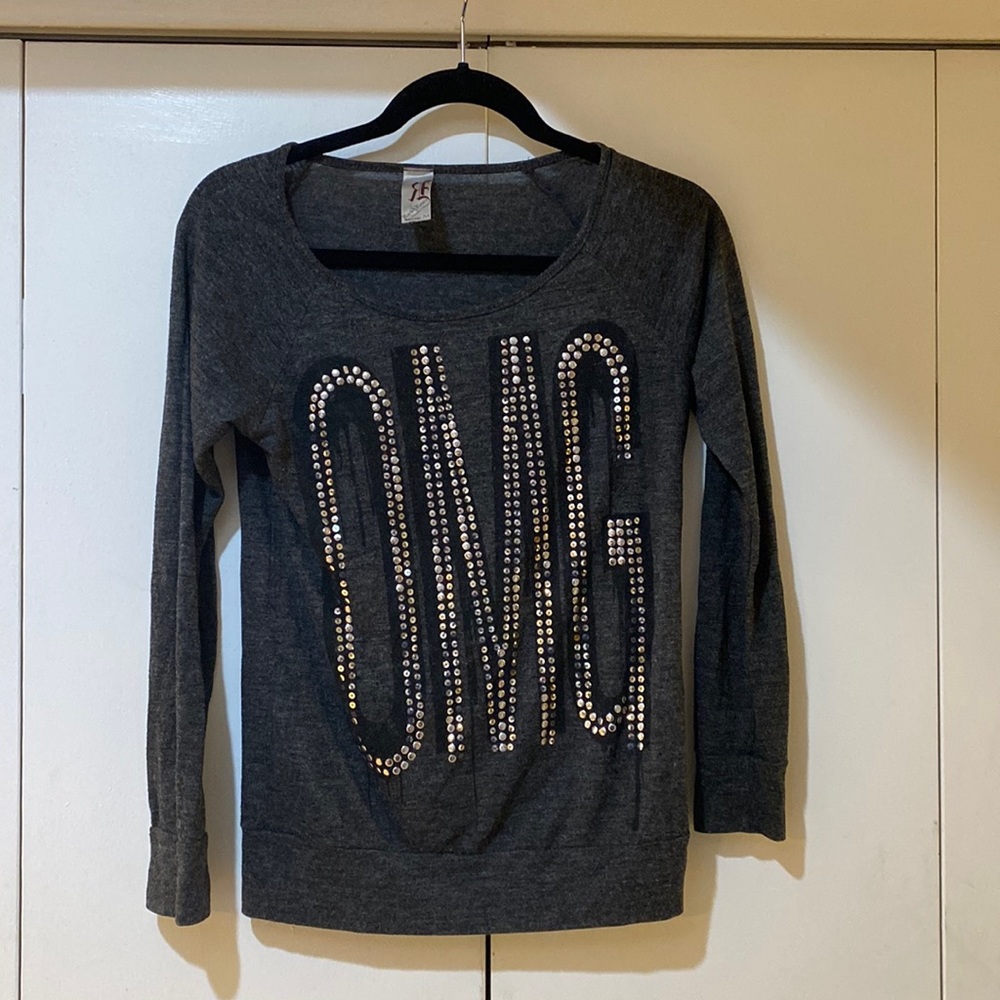 Bling OMG fun casual shirt in excellent condition size M